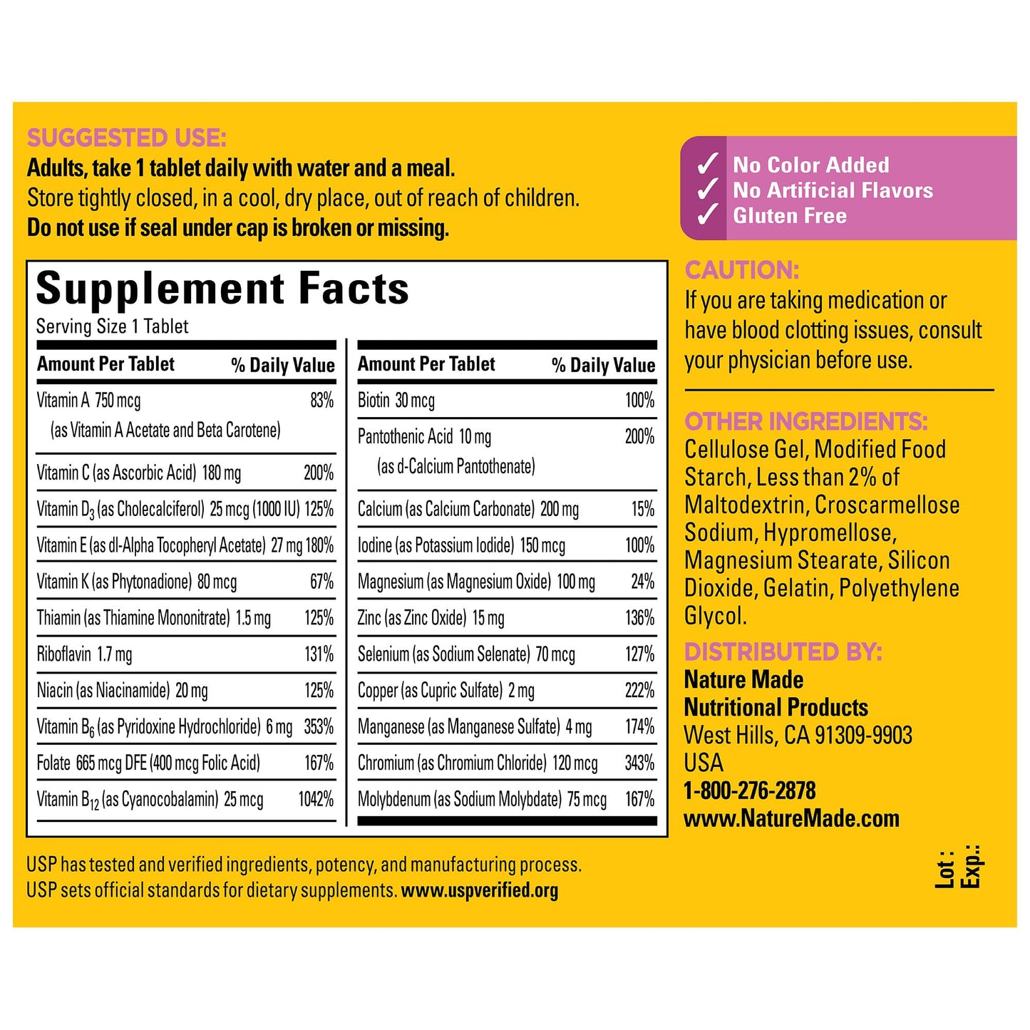 Nature Made Multivitamin For Her 50+ with No Iron – Comprehensive Daily Nutritional Support