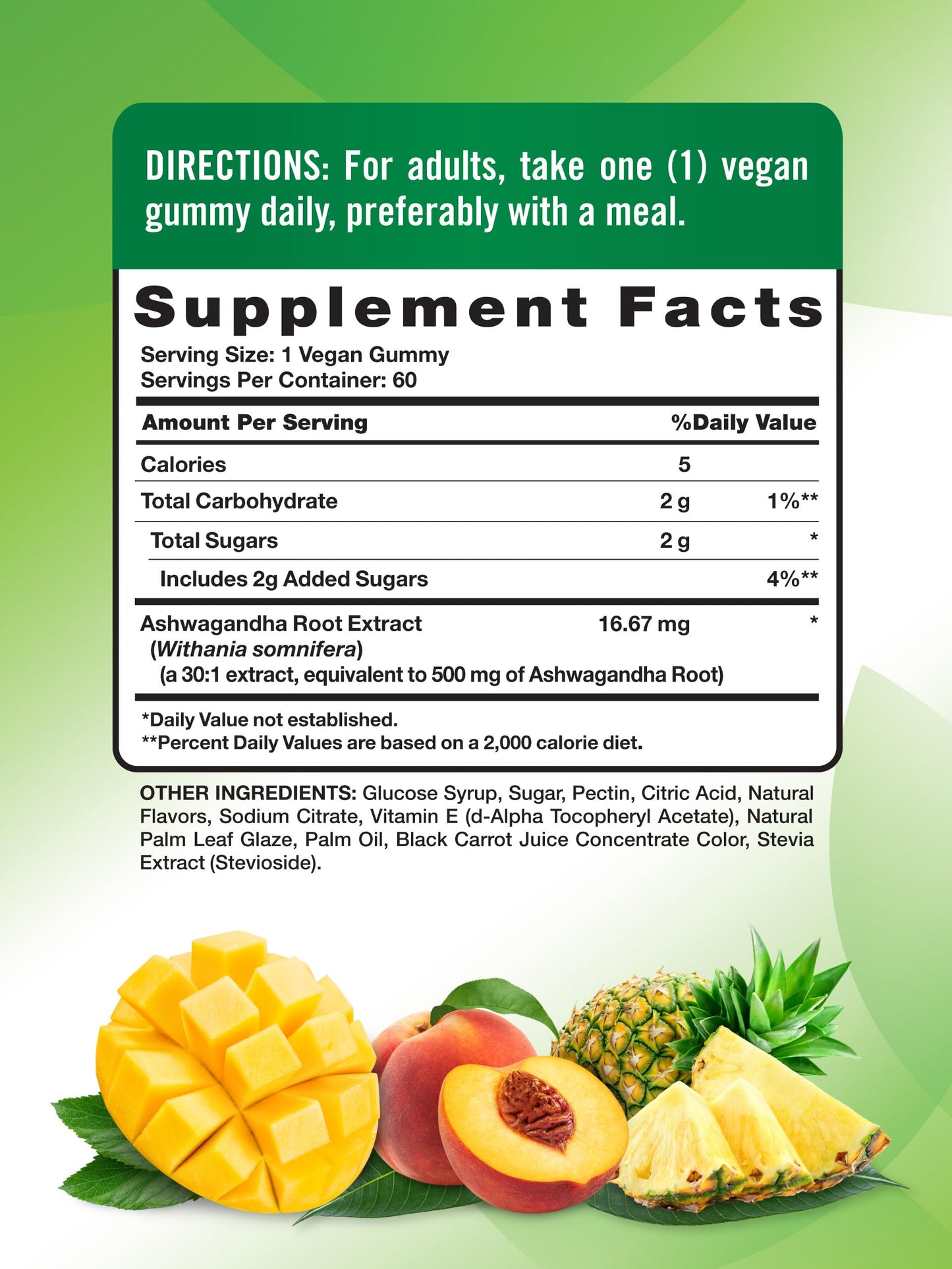 Nature's Truth Ashwagandha Gummies | 60 Count | Tropical Flavor | Vegan, Non-GMO, & Gluten Free Supplement