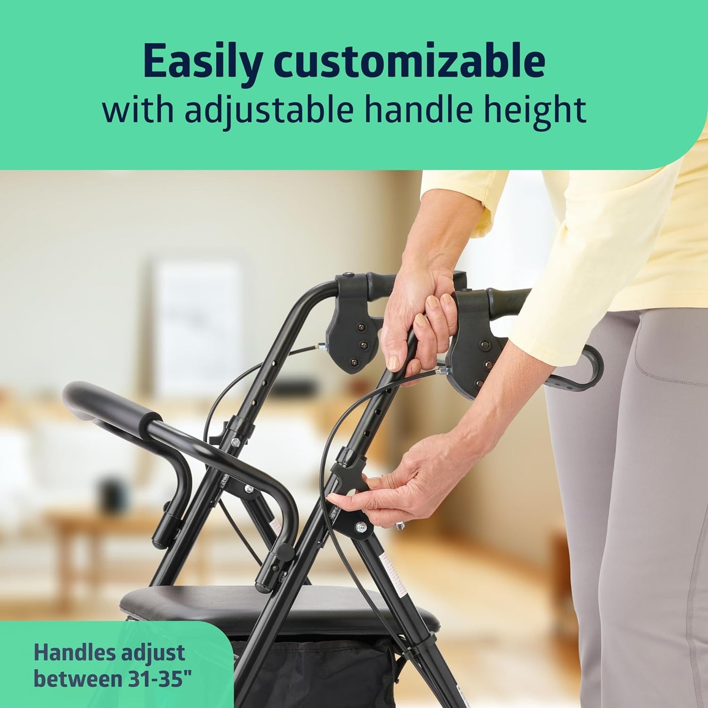 Medline Steel Rollator Walker – Durable, Adjustable & Reliable Mobility Aid