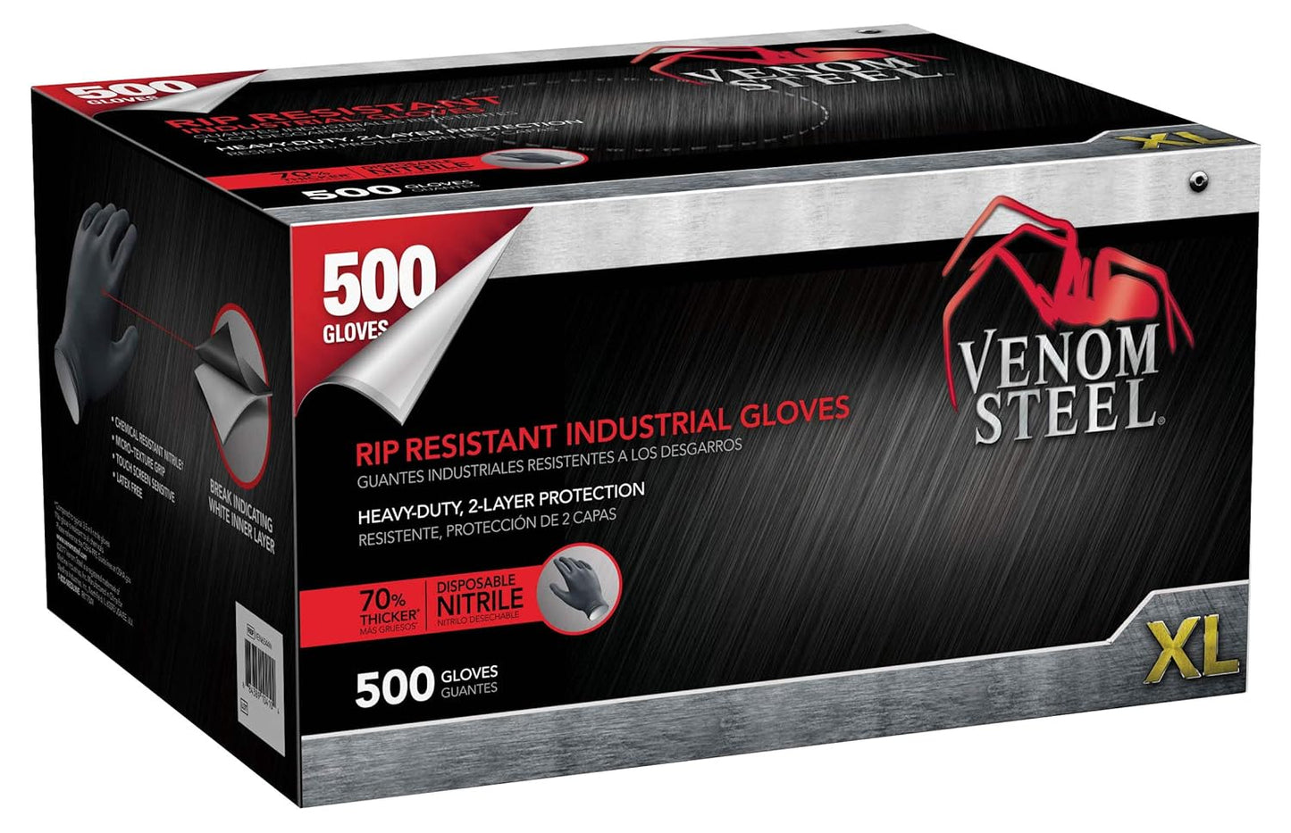 Venom Steel VEN6544 Nitrile Gloves – Heavy-Duty, Rip-Resistant Protection