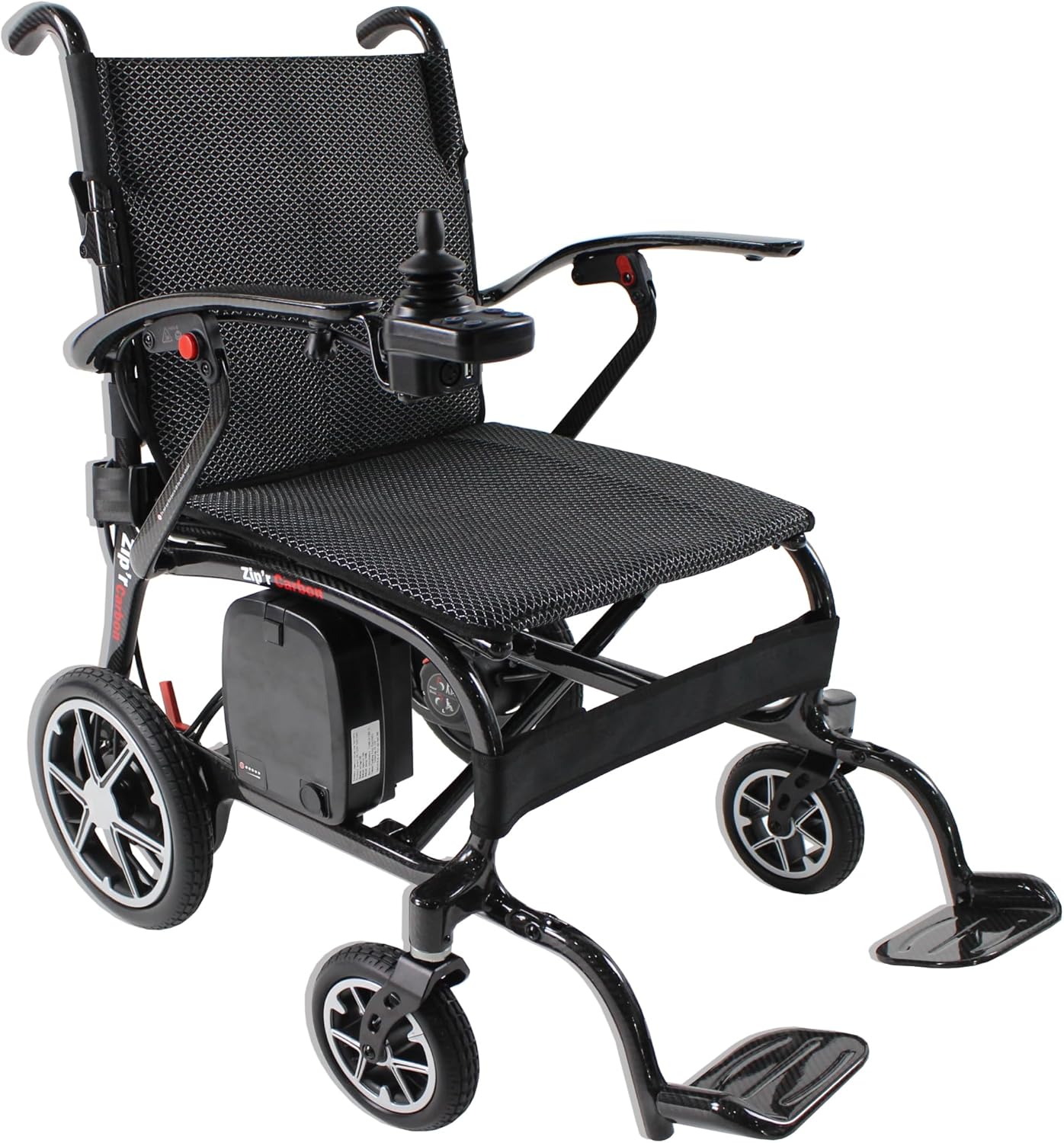 Zipr Carbon Fiber Electric Wheelchair - 28 lbs with Battery Power Electric Wheelchair - 300 lbs Max Weight - Heavy Duty Carbon Fiber Lightweight Motorized Wheelchair - Long Range TSA Approved Battery
