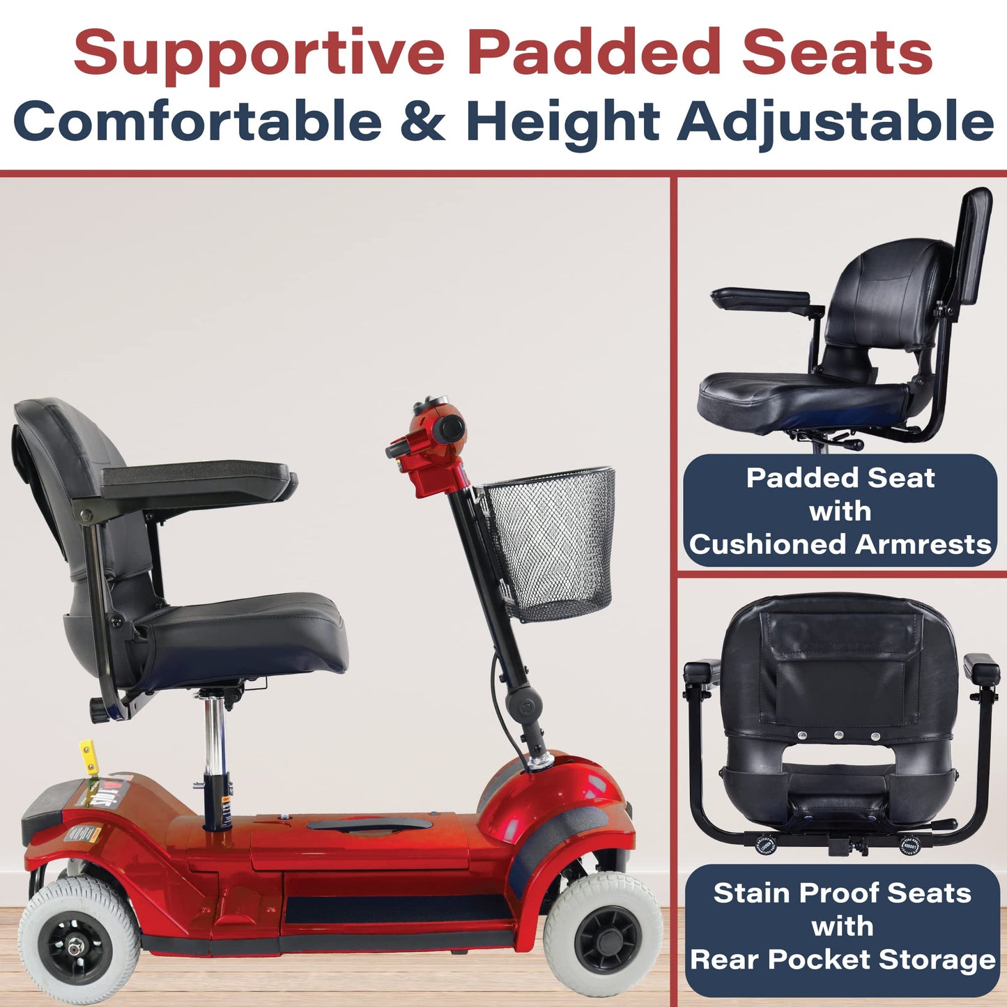 Zip’r Traveler Xtra 4 Wheel Spacious Long Range Mobility Scooter - Folding Motorized Wheelchair - Mobility Scooter for Adults, Travel, Seniors, Elderly - Mobility Scooters -