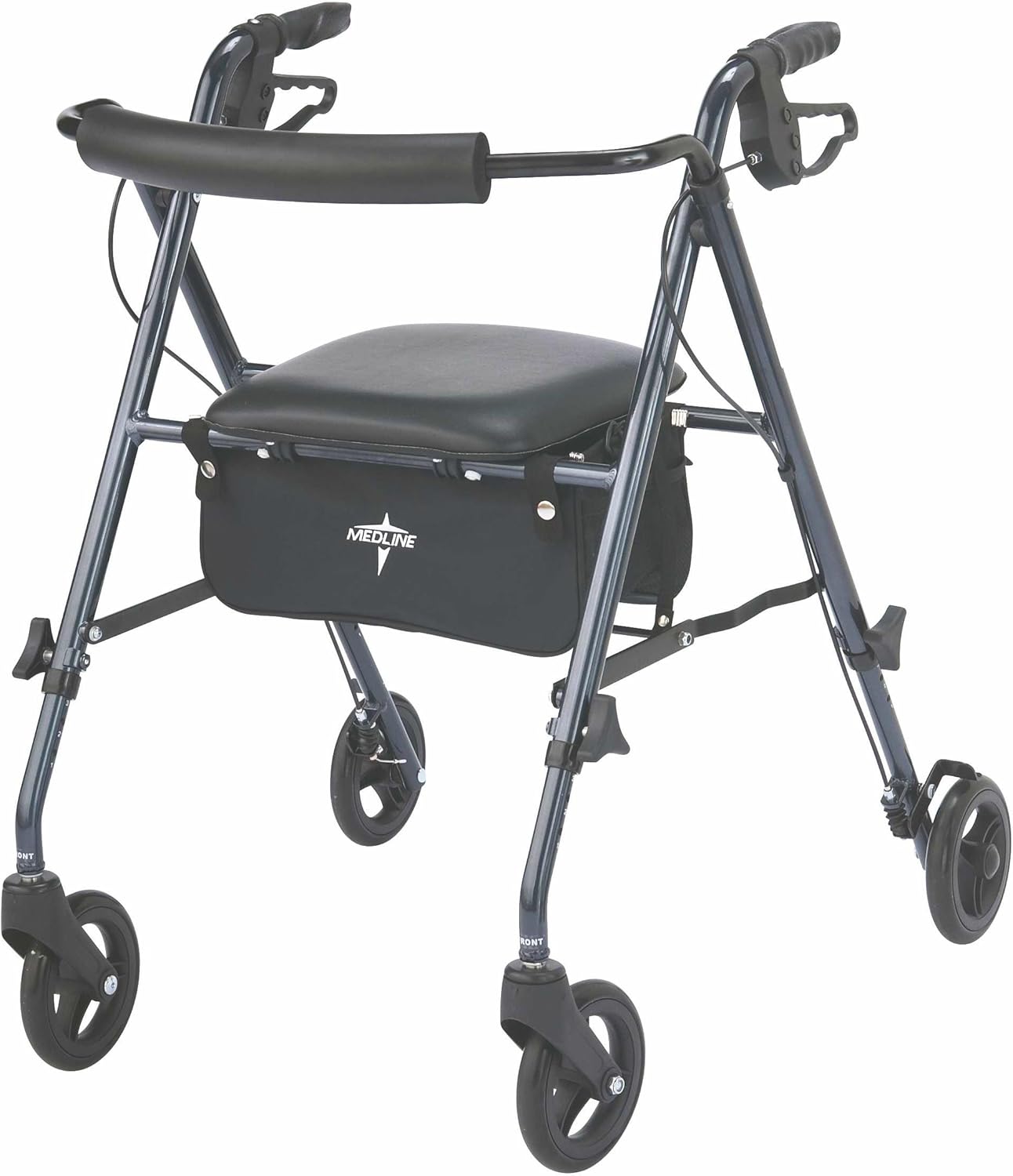 Medline Superlight Folding Aluminum Mobility Rollator Walker – Lightweight, Adjustable & Foldable for Seniors