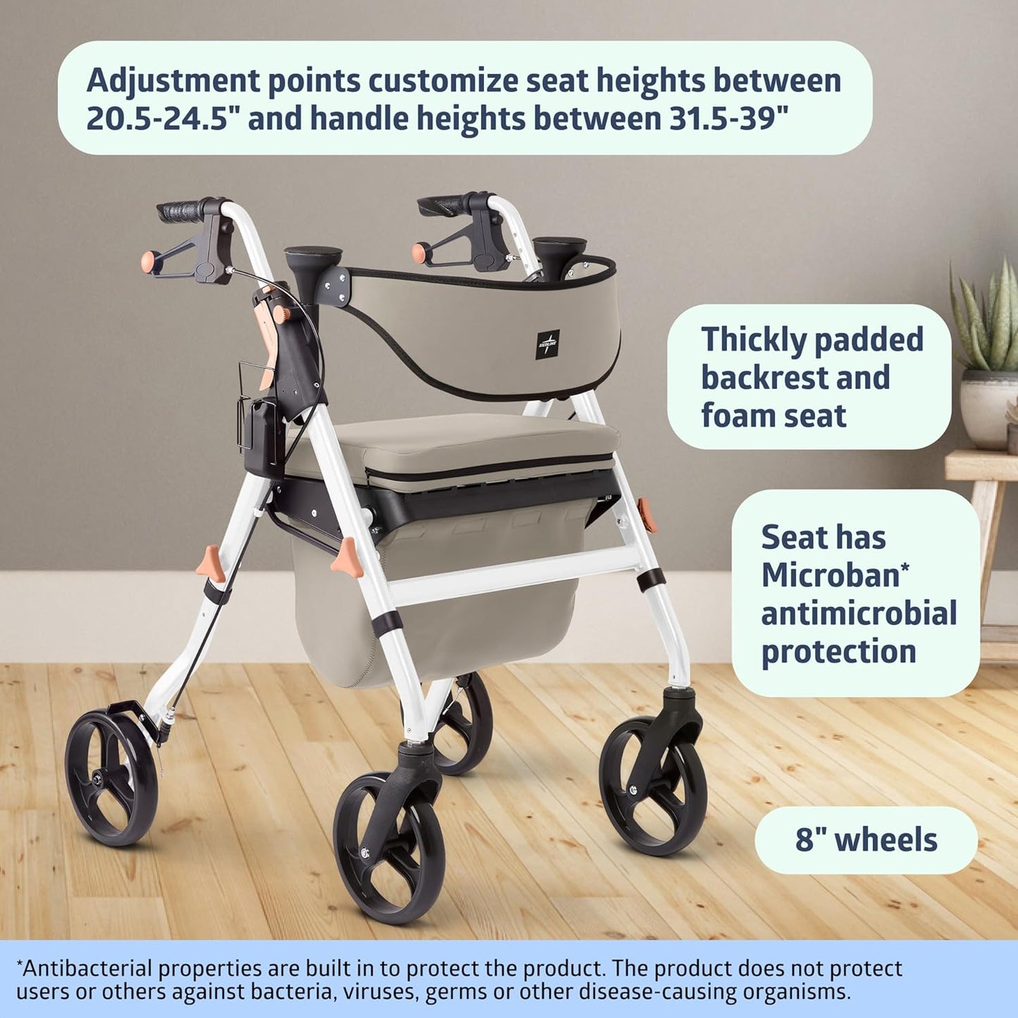 Medline Premium Empower Rollator Walker – Comfortable, Adjustable & Reliable Mobility Aid