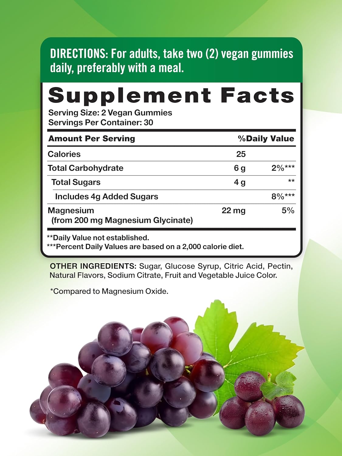 Nature's Truth Magnesium Glycinate Gummies for Adults | 200mg | 60 Count | Vegan, Non-GMO & Gluten Free Supplement | Grape Flavor