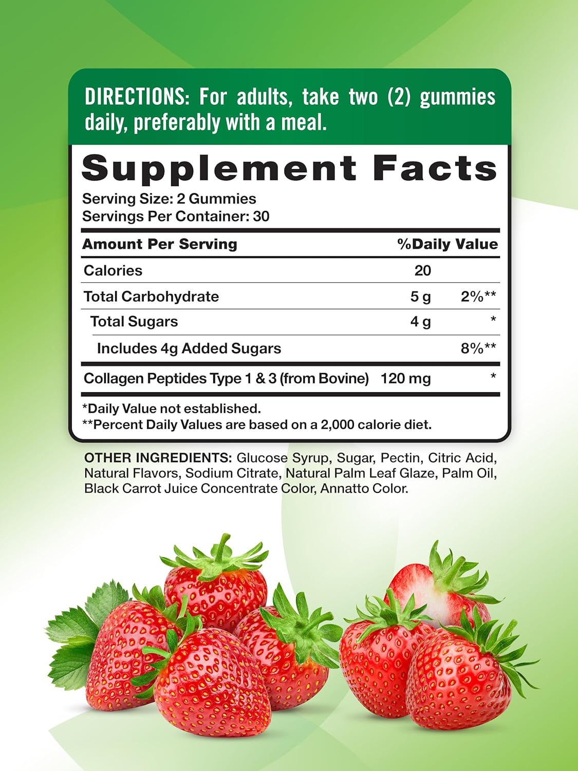 Nature's Truth Collagen Peptide Gummies for Women | 60 Count Type 1 and 3 | Strawberry Flavor | Non-GMO & Gluten Free Supplement