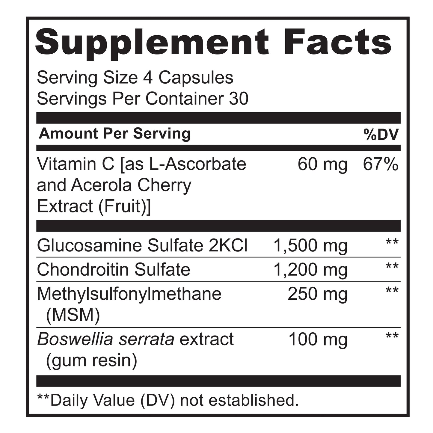 NATURELO Glucosamine Chondroitin MSM with Boswellia and Vitamin C - Supplement for Joint Comfort, Mobility, and Strength - 120 Capsules