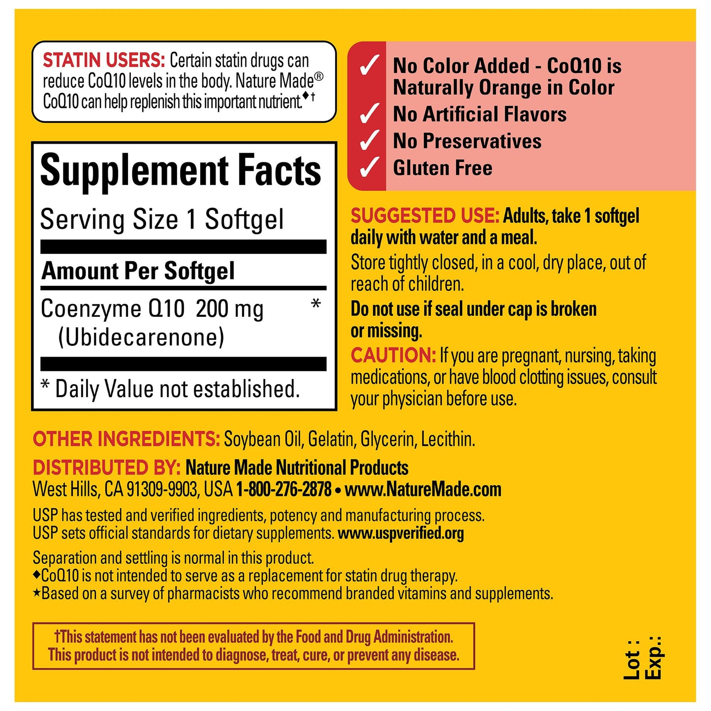 Nature Made CoQ10 200mg, Dietary Supplement for Heart Health Support, 80 Softgels, 80 Day Supply