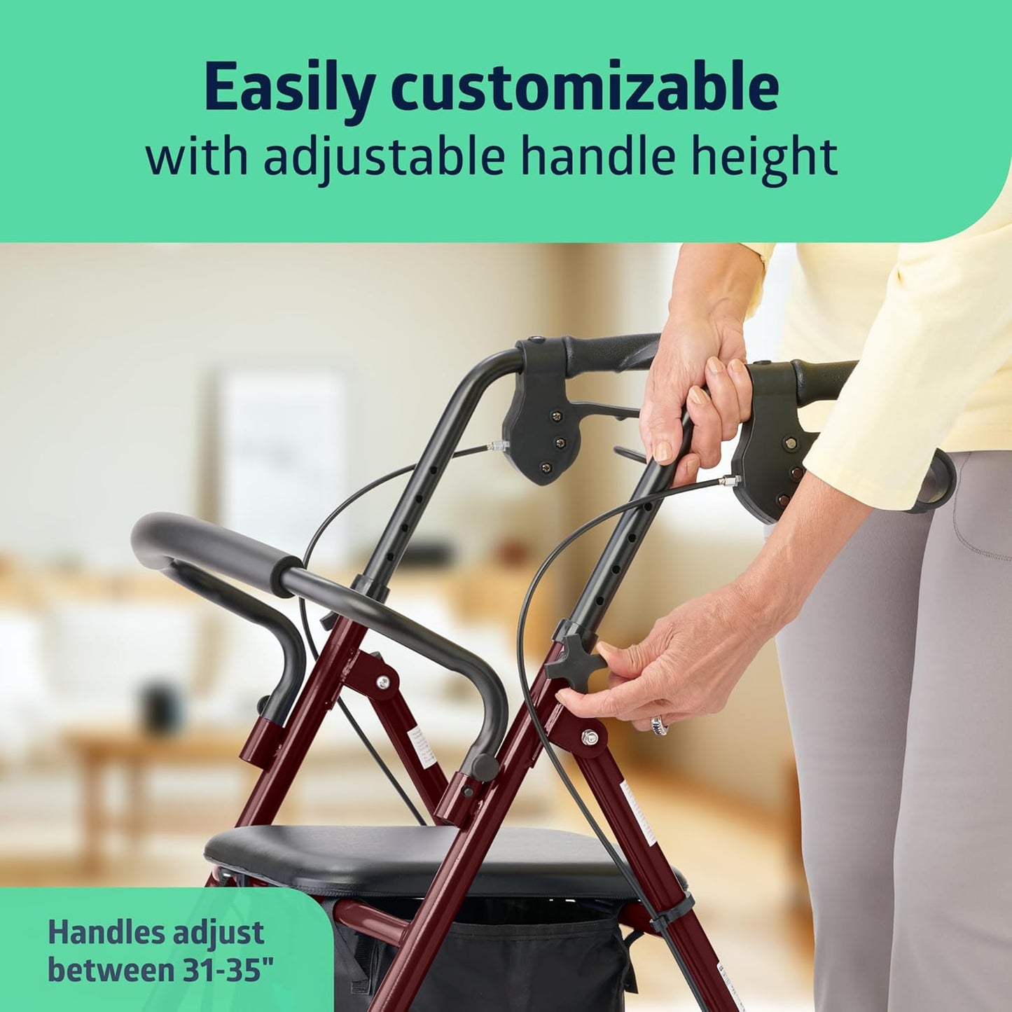 Medline Steel Rollator Walker – Durable, Adjustable & Reliable Mobility Aid