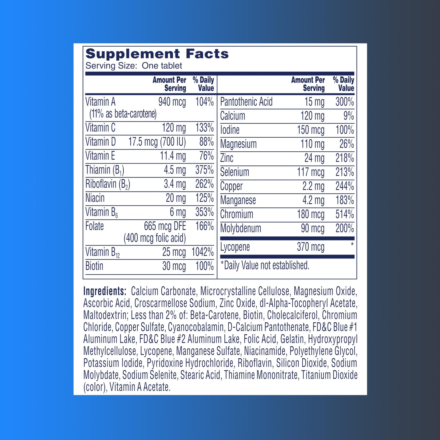 One A Day Men’s 50+ Healthy Advantage Multivitamin – Comprehensive Daily Nutrition for Men Over 50