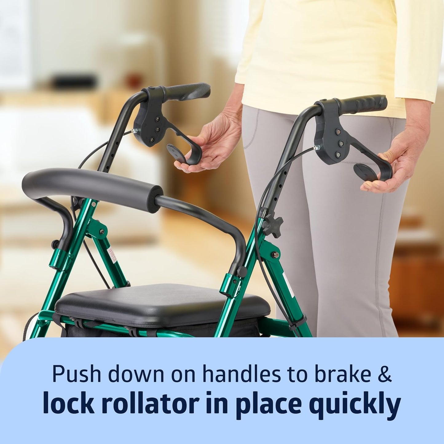 Medline Aluminum Rollator Walker with Seat – Lightweight, Foldable & Comfortable Mobility Aid