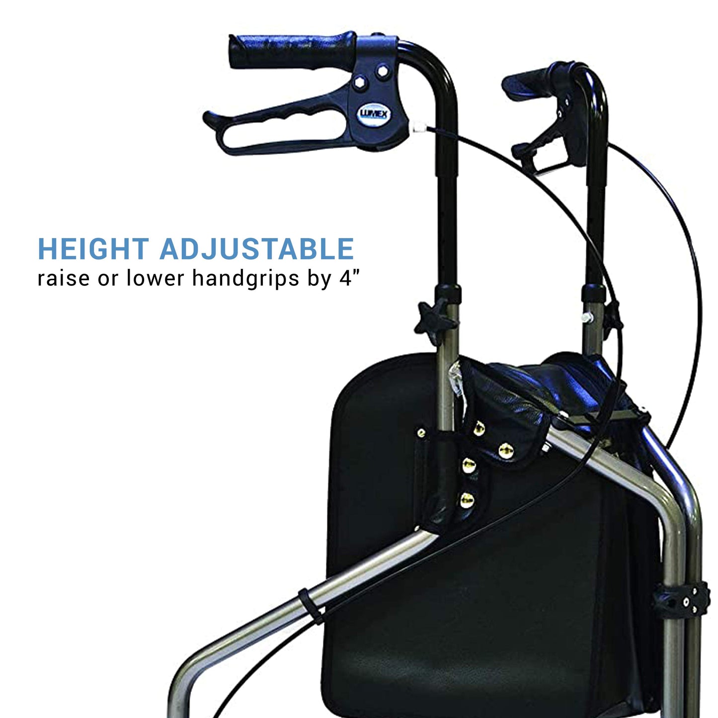Lumex 3 Wheel Cruiser - Lightweight & Narrow Three Wheel Walkers for Seniors & Tight Spaces