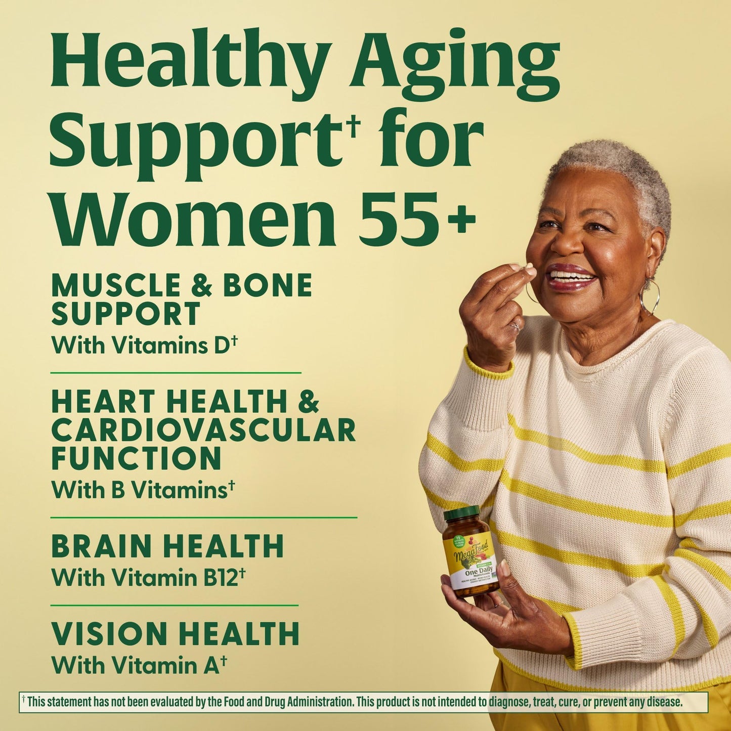 MegaFood Women's 55+ One Daily Multivitamin – Comprehensive Wellness Support for Women Over 55