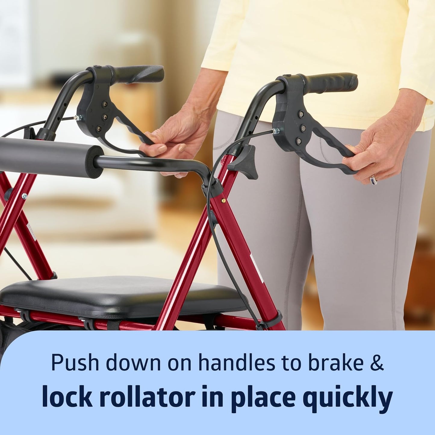 Medline Superlight Folding Aluminum Mobility Rollator Walker – Lightweight, Adjustable & Foldable for Seniors