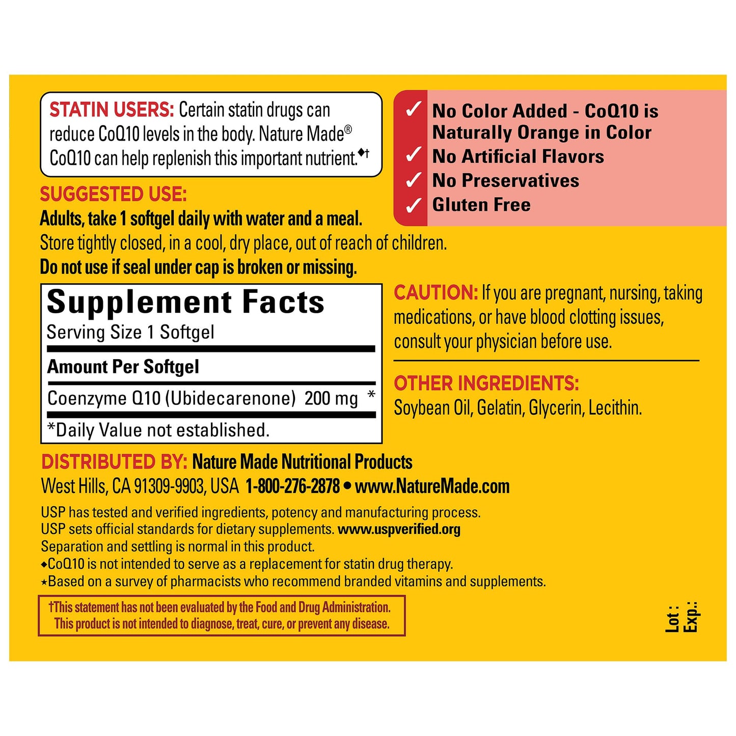 Nature Made CoQ10 200mg, Dietary Supplement for Heart Health Support, 80 Softgels, 80 Day Supply