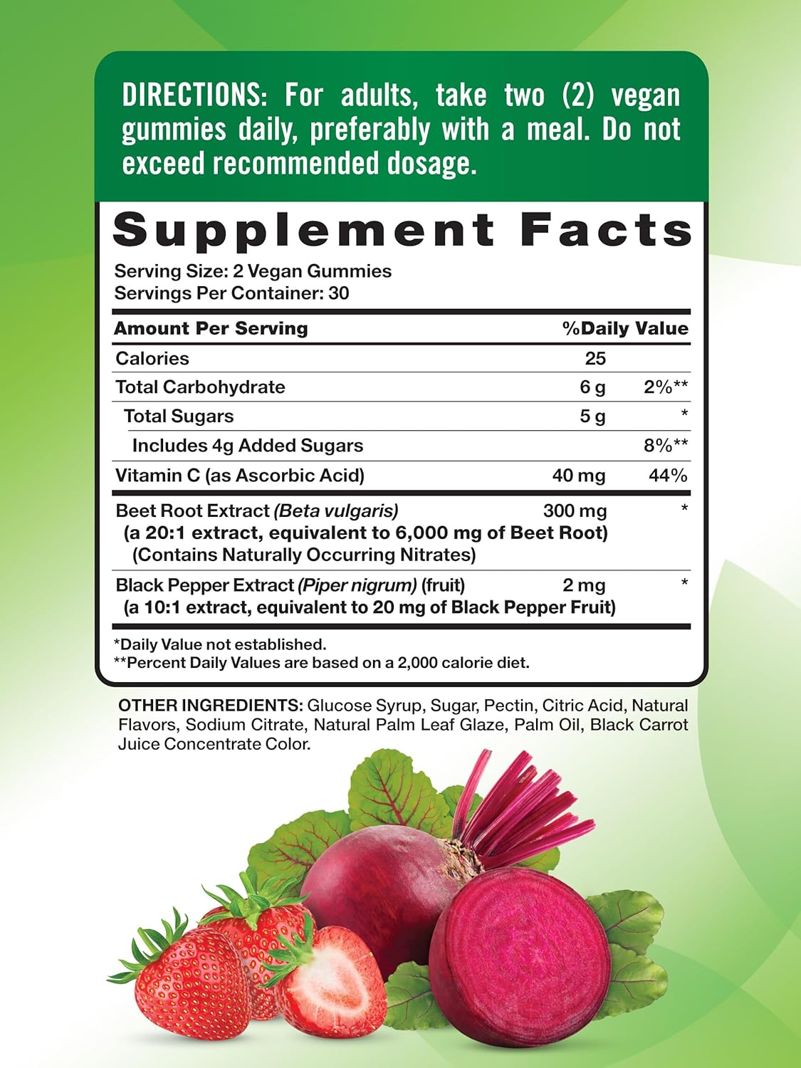 Nature's Truth Beet Root Gummies | 60 Count | Super Food | with Black Pepper | Strawberry Flavor | Vegan, Non-GMO & Gluten Free Supplement