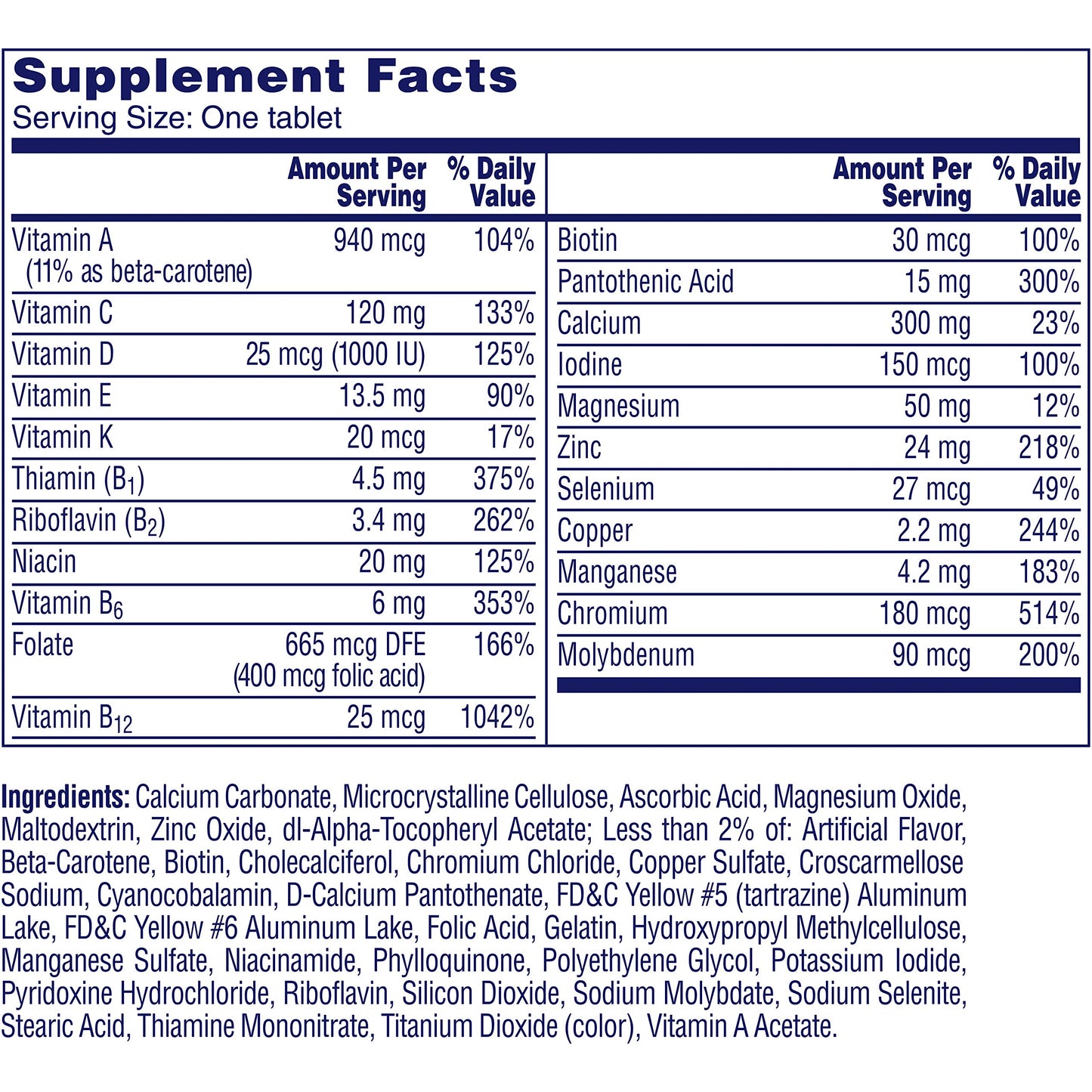 One A Day Women’s 50+ Multivitamin – Essential Daily Nutrition for Women Over 50