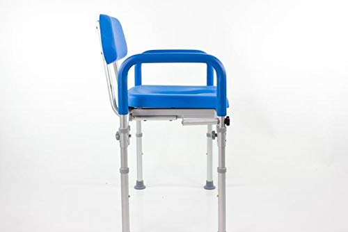 Dignity Ultra-Premium Padded Commode Shower Chair, Comfortable Raised Toilet Seat with Padded Arm Handles and Backrest, for Seniors, Elderly, Adjustable Height, Includes Commode Pail and Lid, Gray