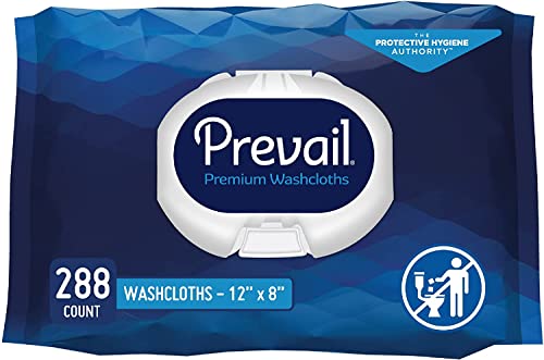 Prevail Soft Pack Adult Washcloths - Unisex Adult Incontinence Wipes - Disposable Adult Wipes for Men & Women - 12"x 8", 576 Count (12 Packs of 48)