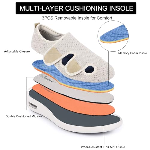 SPR&JOY Diabetic Shoes for Women – Comfortable & Supportive Footwear for Swollen Feet & Edema