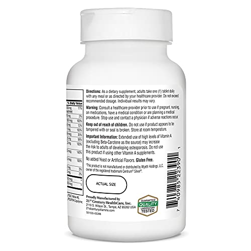21st Century Sentry Senior Tablets, 265 Count – Comprehensive Multivitamin & Multimineral Support