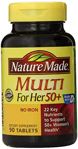 Nature Made Multivitamin For Her 50+ with No Iron – Comprehensive Daily Nutritional Support