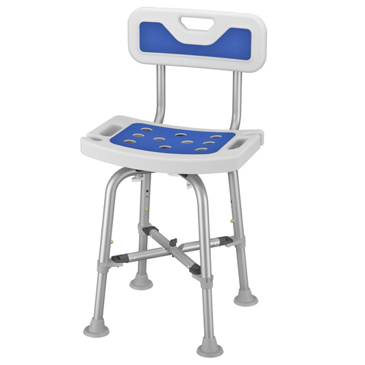Shower Chair for Seniors Elderly Handicap Disabled Bariatric Adults Or Women with Back Heavy Duty 500 Lbs Adjustable Small Stool Bench Seat for Inside Shower Stall and Bathroom Bath Tub Seats Chairs
