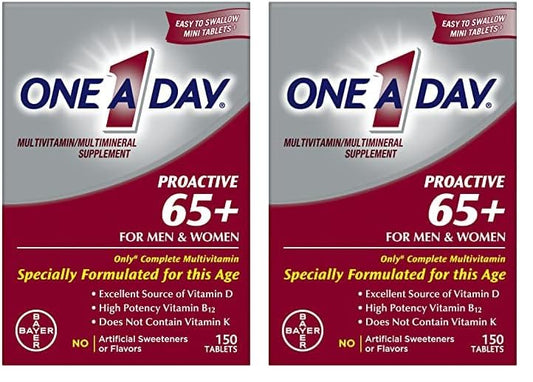 One A Day Proactive 65+ Multivitamin – Comprehensive Daily Nutrition for Adults 65+