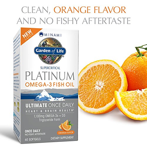 Garden of Life Minami Supercritical Platinum Omega 3 Fish Oil Supplement - Orange, 30 Softgels, Ultimate Once Daily Fish Oil Omega 3 for Heart & Brain Health, 1100mg Omega-3s + 1,000 IU Vitamin D3