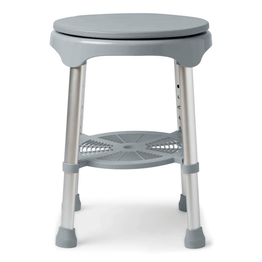 Medline Durable Aluminum Frame Round Swivel Shower Stool – Safe, Comfortable & Adjustable