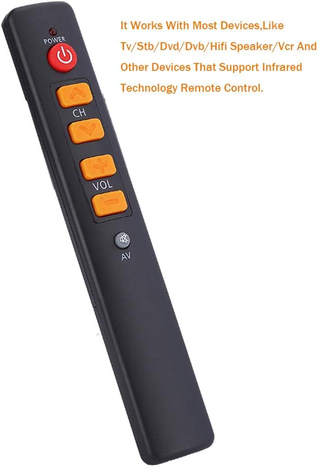 Big Button Learning Remote Control for Elderly – Simplified TV Control for Seniors