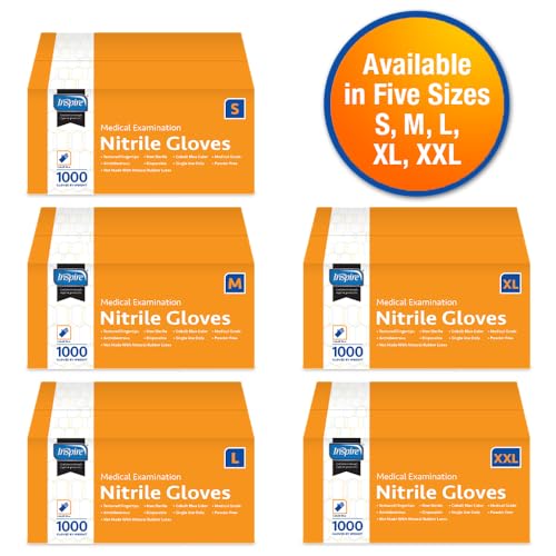 Inspire Nitrile Exam Gloves | The Original Quality Stretch Nitrile Cobalt Blue | 4.5 Gloves Disposable Latex Free Medical EMT
