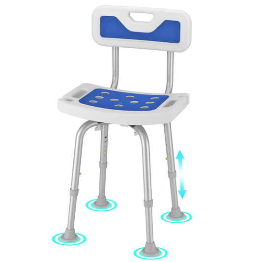 Swive Shower Chair with Arms and Back Heavy Duty 500 lbs for Seniors Elderly Disabled or Bariatric Adults Bench Seat for Inside Shower Stall and Bathroom Bath Tub Seats Adjustable Stool