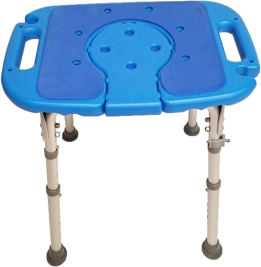 Platinum Health Atlas Deluxe Bariatric Shower/Bath Bench, 600lb. Capacity, Padded with Cutout and Insert. Heavy Duty Shower Chair/Stool with Adjustable Height and XL Seat