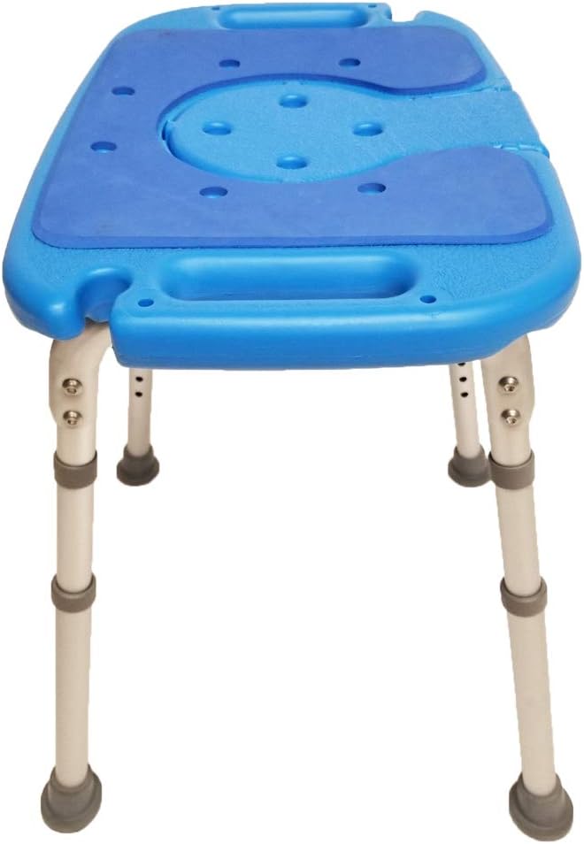Platinum Health Atlas Deluxe Bariatric Shower/Bath Bench, 600lb. Capacity, Padded with Cutout and Insert. Heavy Duty Shower Chair/Stool with Adjustable Height and XL Seat