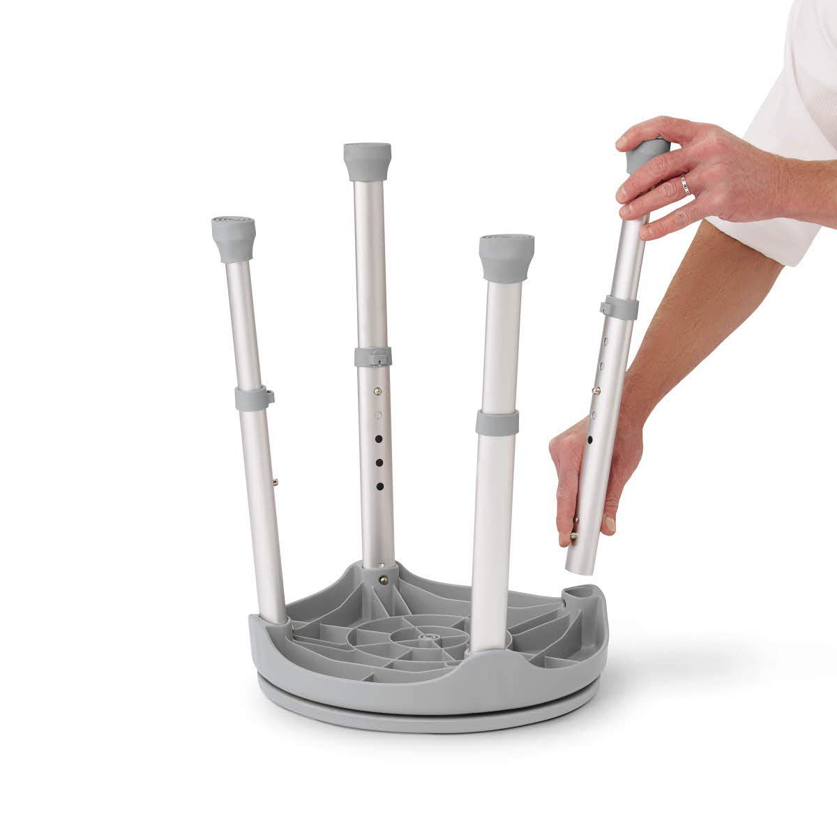 Medline Durable Aluminum Frame Round Swivel Shower Stool – Safe, Comfortable & Adjustable