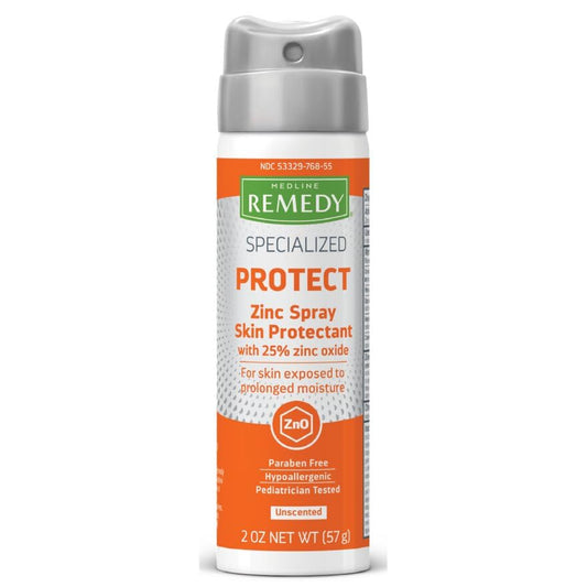 Medline Remedy Specialized Zinc Spray Skin Protectant – Touch-Free, Maximum-Strength Zinc Oxide for Skin Protection