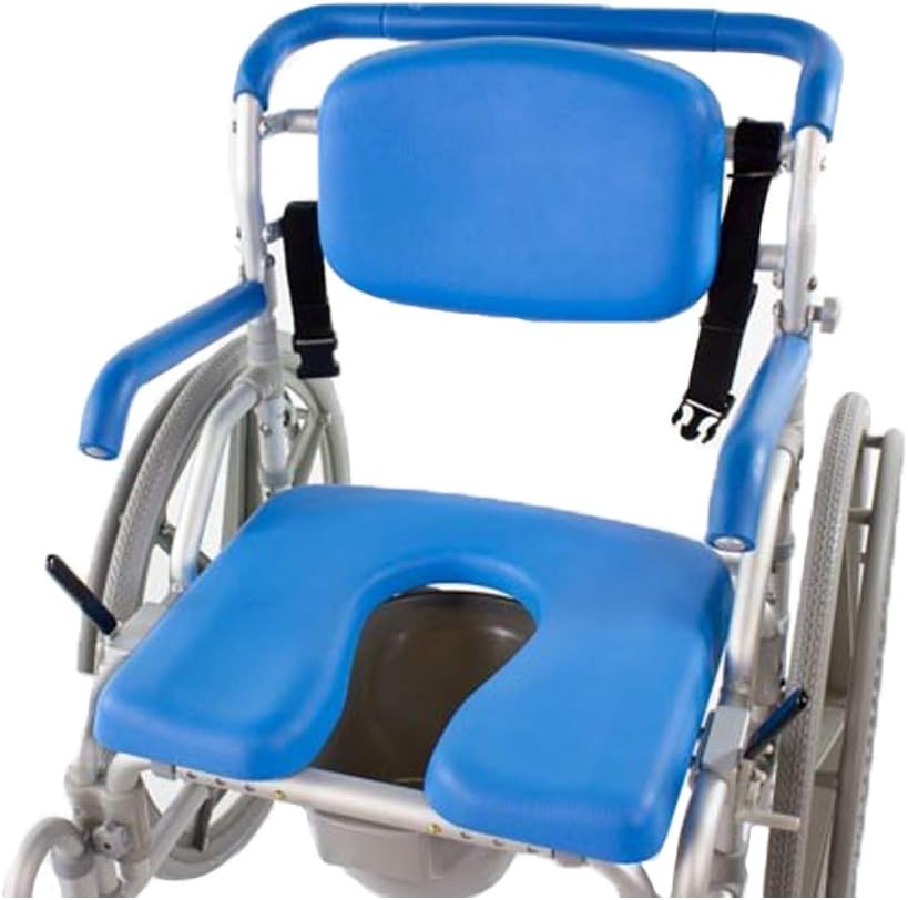 Platinum Health Bariatric Shower/Commode/Transport Chair, Heavy Duty 600lb Capacity, Padded, Retractable Arm and Foot Rests. Self-Propel Wheels. MaxiBathe Professional Shower Chair