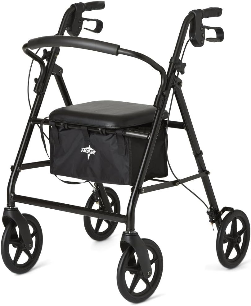 Medline Steel Rollator Walker – Durable, Adjustable & Reliable Mobility Aid