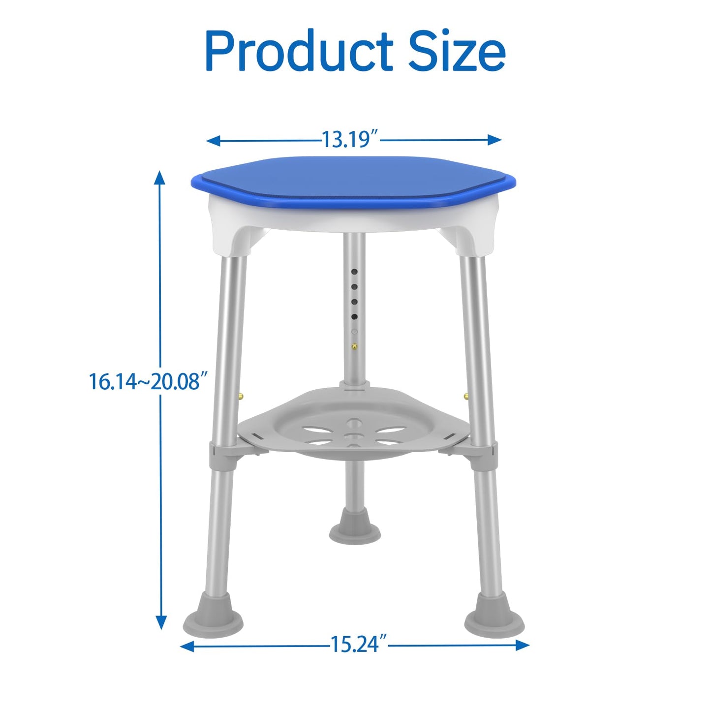 Swivel Shower Chair for Inside Shower, 360 Degree Rotating Seat, Small Shower Stool for Bathtub, Bath Chair for Elderly, Disabled, Adults (300lbs)