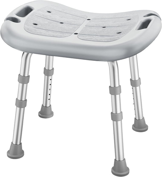 Shower Chair for Inside Shower, FSA/HSA Eligible, Adjustable Shower Stool with Strong Non-Slip Feet, 350 lbs Shower Seat for Inside Tub, Bench Bath Chair for Elderly and Disabled, Grey