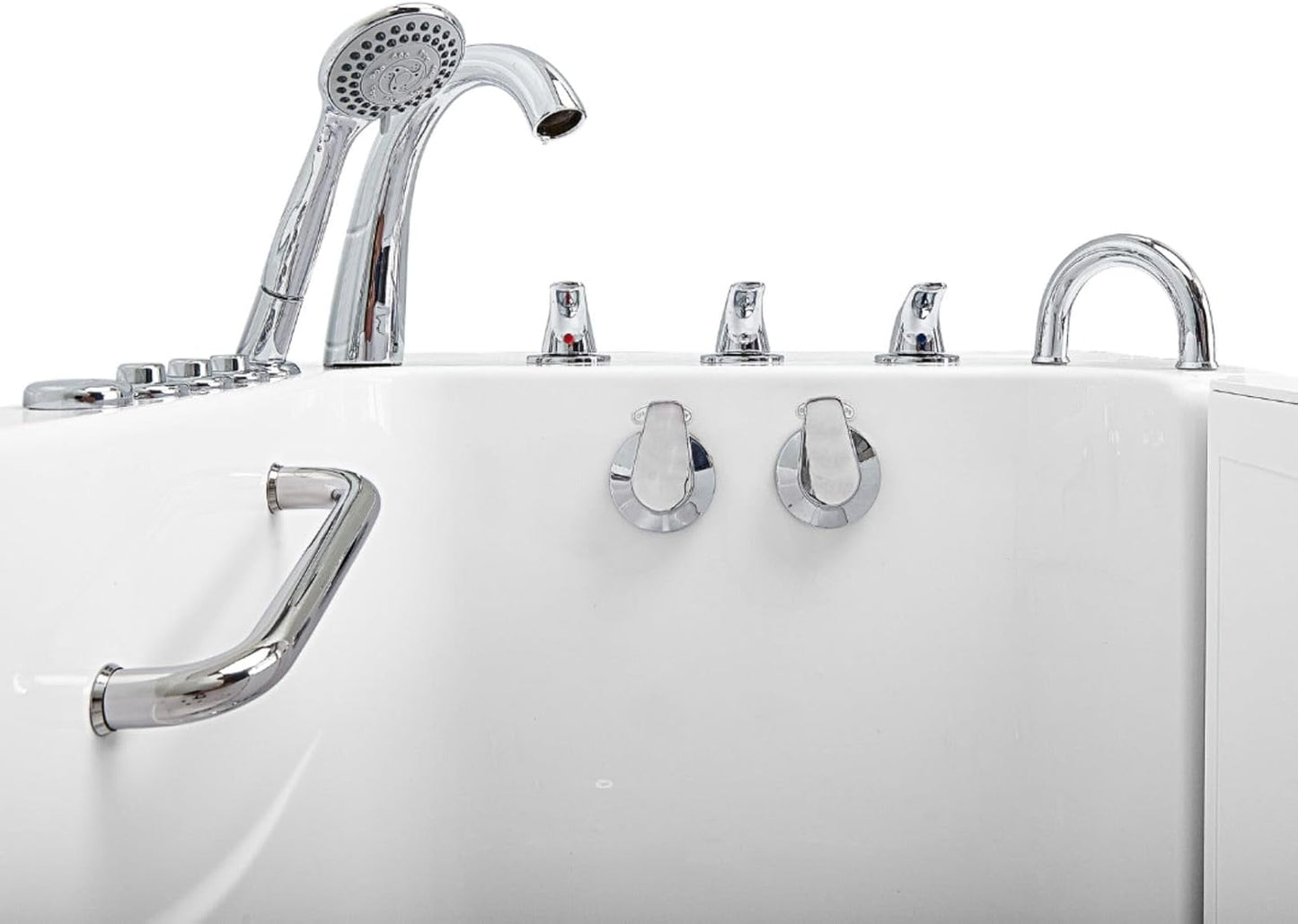 Ella Wheelchair Transfer 30"x52" Acrylic Air & Hydro Massage & Heated Seat Walk-In Bathtub – Accessible, Therapeutic, and Luxurious Bathing Solution