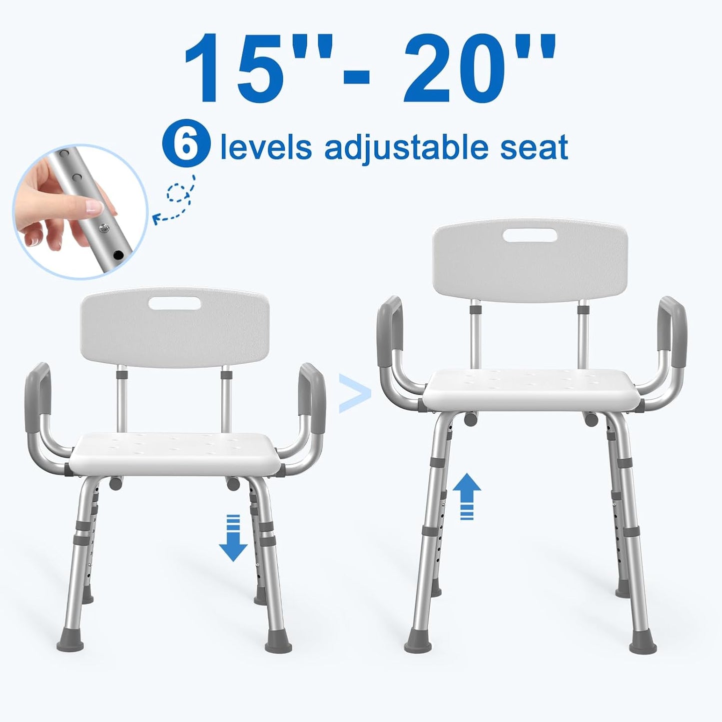 Rollator Walker with Seat and Chair for Inside Shower with Arms