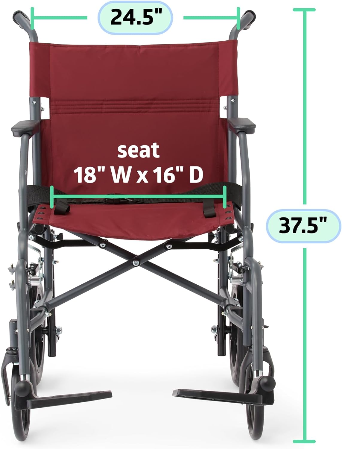 Medline Basic Steel Transport Chair – Durable & Convenient Mobility Aid