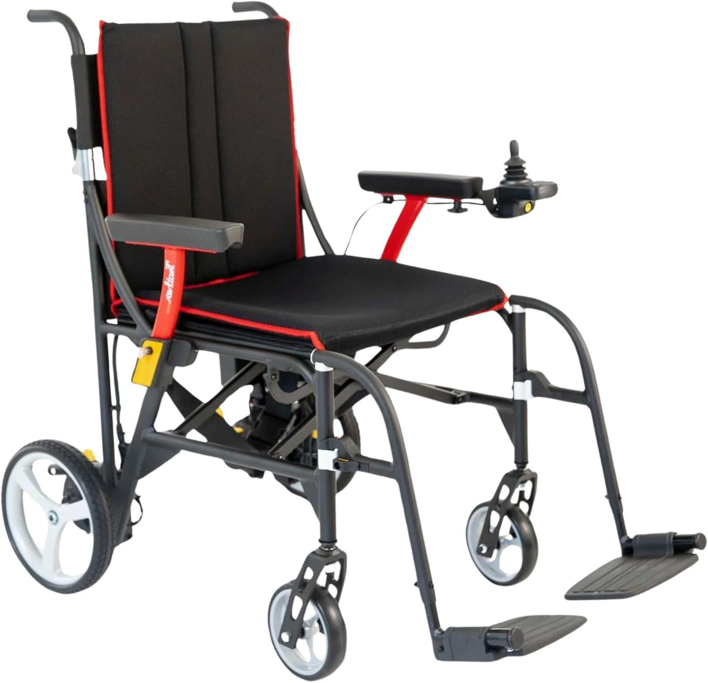 FeatherMobility - Black Lightweight Foldable Electric Power Wheelchair - Left Hand Joystick - 33lb Frame