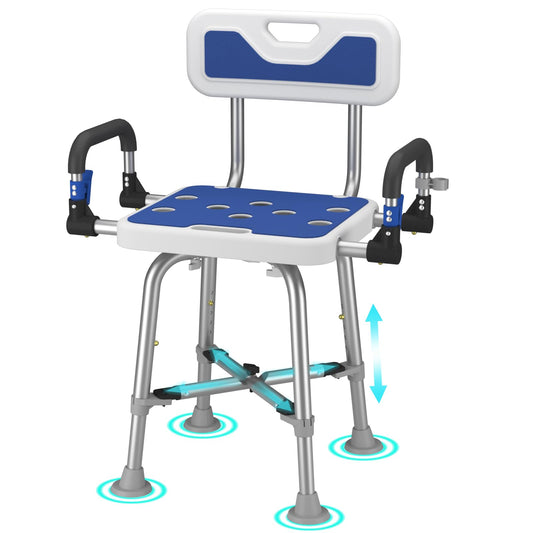 Shower Chair with Arms and Back Heavy Duty 500 lbs for Seniors Elderly Disabled or Bariatric Adults Bench Seat for Inside Shower Stall and Bathroom Bath Tub Seats