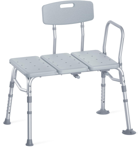 Tub Transfer Bench for Bathtub, FSA/HSA Eligible 400 lbs Heavy Duty Shower Chair with Backrest, Slip-Resistant Feet, Height Adjustable Shower Bench Shower Seat for Elderly and Disabled