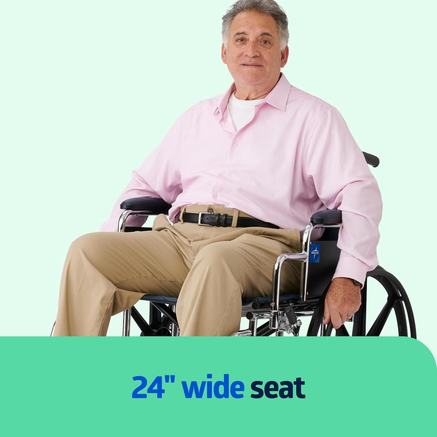 Medline Excel Extra-Wide Bariatric Wheelchair – Heavy-Duty Mobility Support for Adults & Seniors