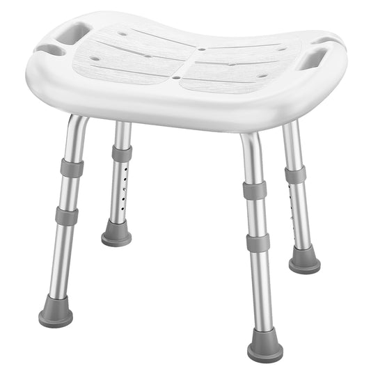 Shower Chair for Inside Shower, FSA/HSA Eligible, Adjustable Shower Stool with Strong Non-Slip Feet, 350 lbs Shower Seat for Inside Tub, Bench Bath Chair for Elderly and Disabled, White