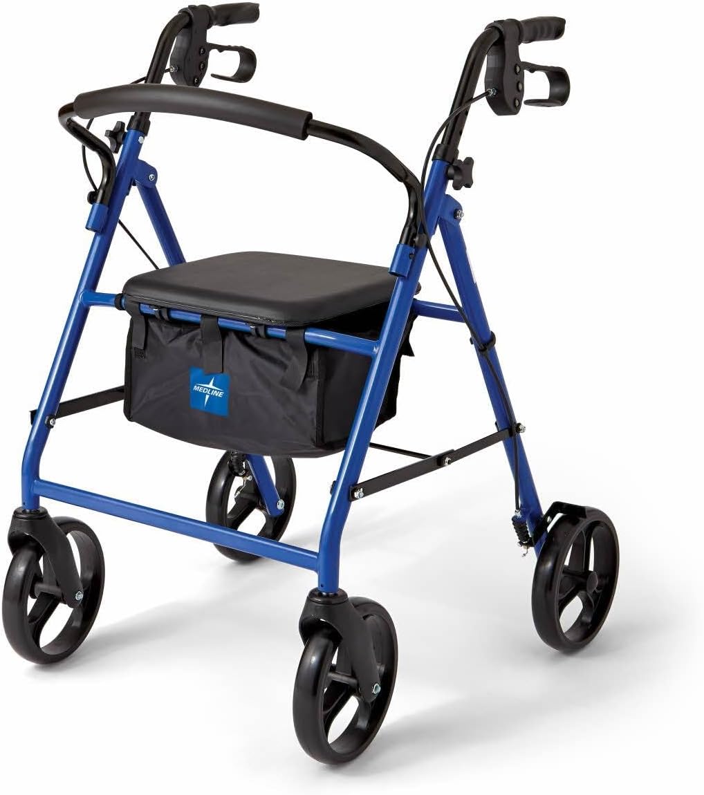 Medline Steel Rollator Walker – Durable, Adjustable & Reliable Mobility Aid